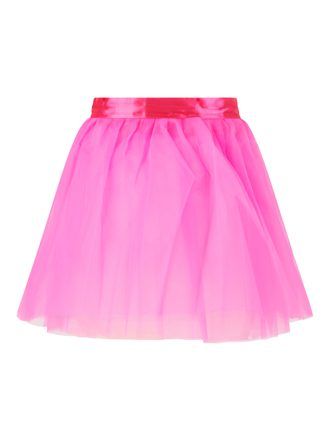 Kurzer Tüllrock in kräftigem Pink, transparenter Stoff mit glänzendem Bund.