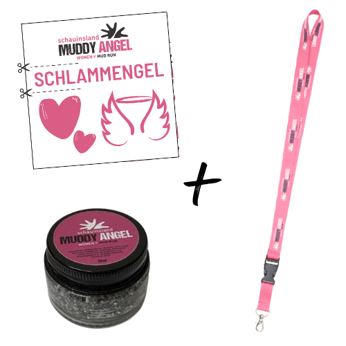 Muddy Angel Tattoo + Glitzer + Schlüsselband
